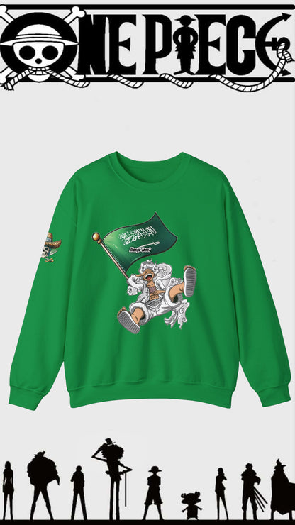 Luffy Gear Fifth with Saudi Arabia Flag (KSA) Sweater - One Piece Fan Merch, Unisex Anime and Manga Gifts