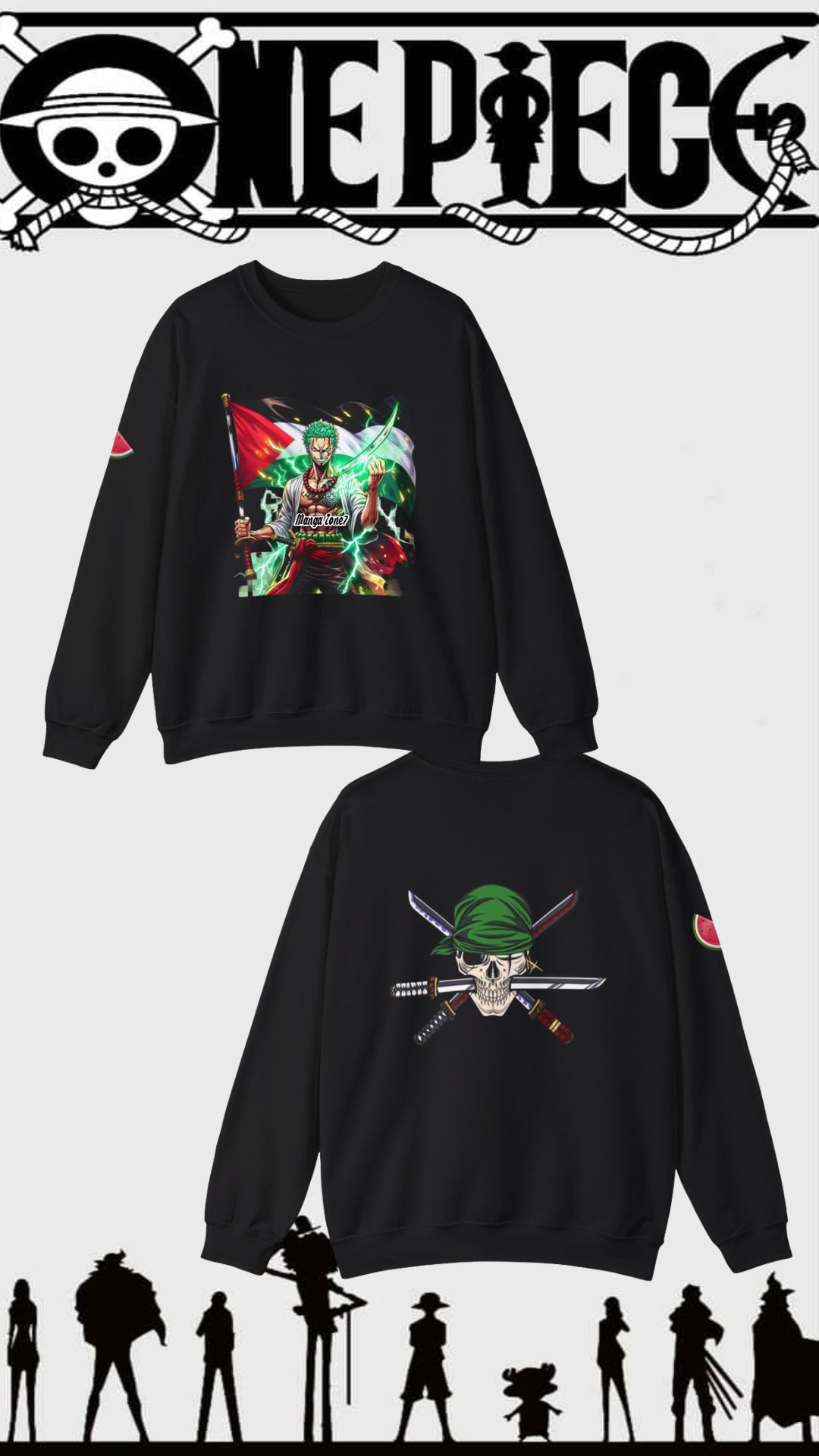 Zoro Carrying Palestine Flag Sweater