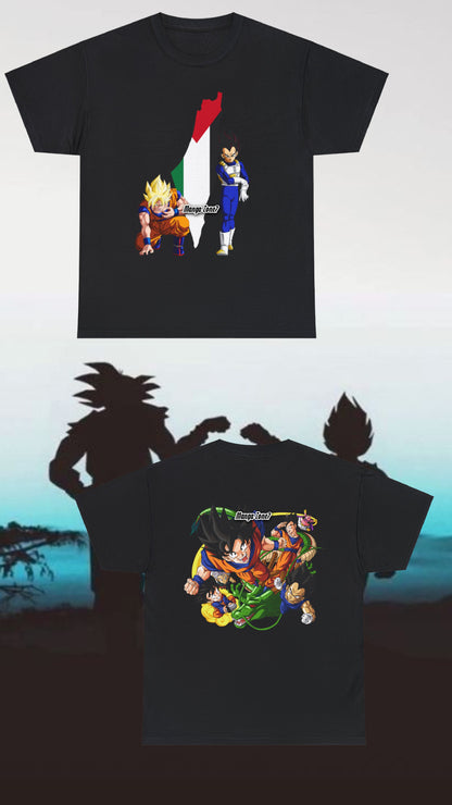 Super Saiyan Goku & Vegeta with Palestine Map T-Shirt