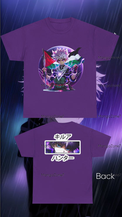 Killua Zoldyck Keffiyah Palestine Tshirt - Hunter x Hunter Anime and Manga Gifts