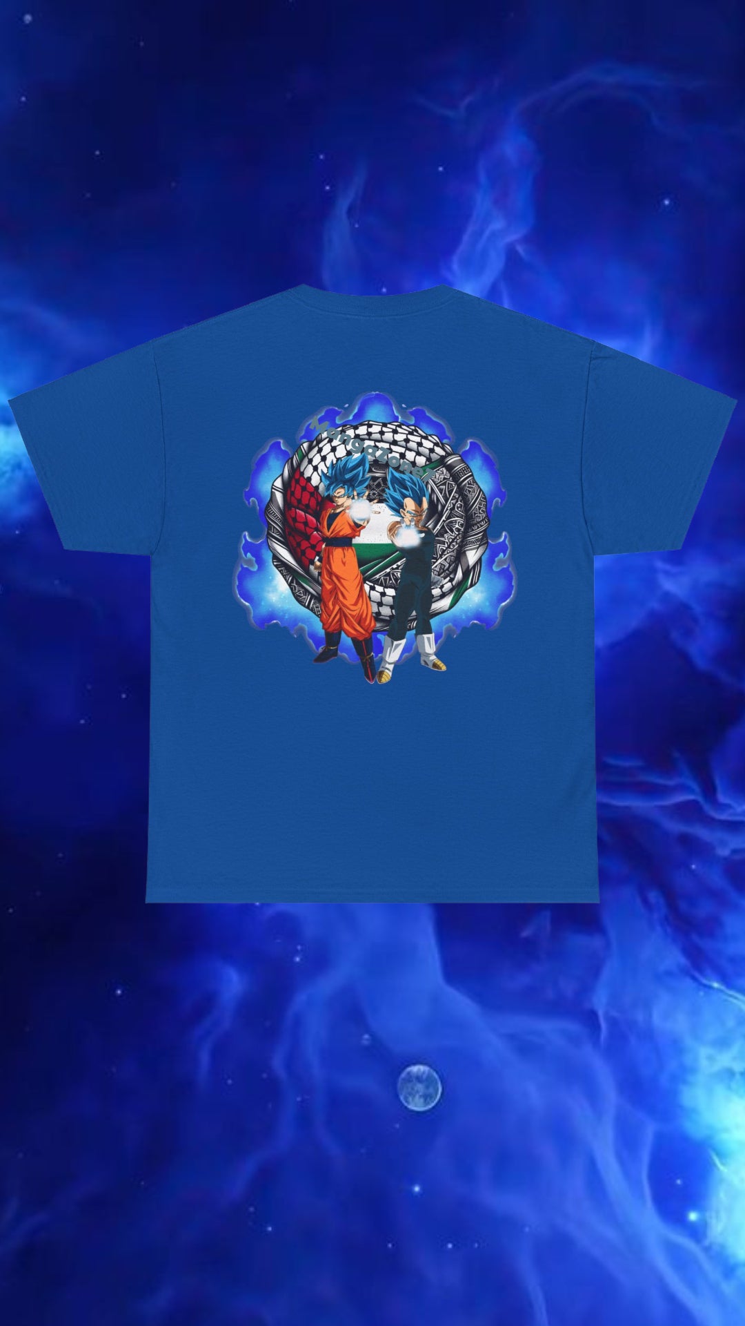 Super Saiyan Blue Vegeta Goku Palestine Keffiyeh - Tshirt