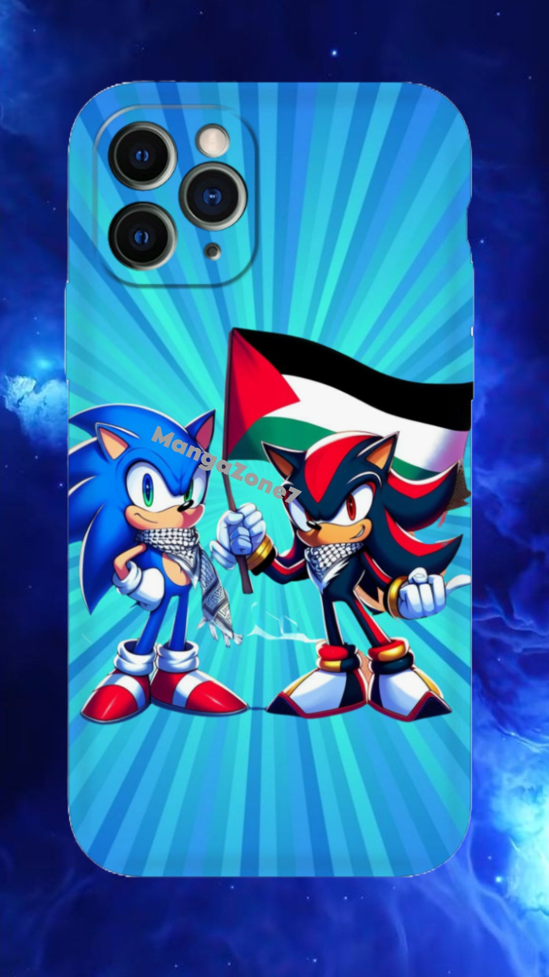 Sonic and Shadow Keffiyah Palestine Phone Case