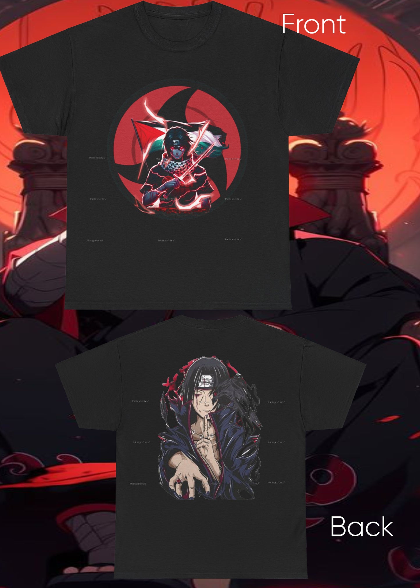 Itachi Uchiha Keffiyah Palestine Tshirt - Naruto Anime and Manga Gifts