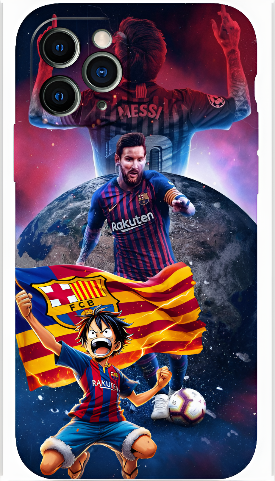 Luffy x Messi Barca Phone Case